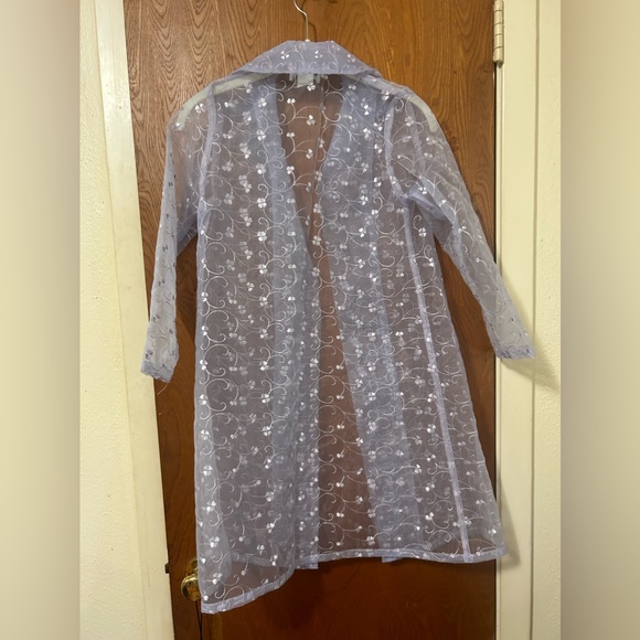 Vintage sheer polyester formal jacket , lavender - Picture 4 of 5